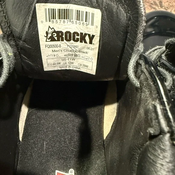 Rocky Chukka Men's Glossy Black Lace-Up Boots - Picture 4 of 4